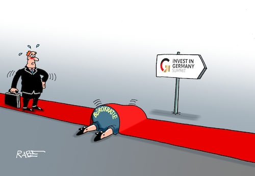 Cartoon: Teppichluder (medium) by RABE tagged merz,kanzler,koalition,union,spd,klingbeil,cartoon,karikatur,pressezeichnung,farbcartoon,tagescartoon,db,bahn,frühling,frühjahr,frühjahrsputz,ice,zug,blumenkasten,blumenkästen,esc,songcontest,investor,investorengipfel,berlin,top,standort,deutschland,rot,teppich,bürokratie,teppichluder,bürokratiemonster,merz,kanzler,koalition,union,spd,klingbeil,cartoon,karikatur,pressezeichnung,farbcartoon,tagescartoon,db,bahn,frühling,frühjahr,frühjahrsputz,ice,zug,blumenkasten,blumenkästen,esc,songcontest,investor,investorengipfel,berlin,top,standort,deutschland,rot,teppich,bürokratie,teppichluder,bürokratiemonster
