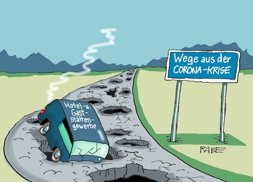 Cartoon: Teststrecke (medium) by RABE tagged virus,corona,pandemie,coronakrise,rabe,ralf,böhme,cartoon,karikatur,pressezeichnung,farbcartoon,tagescartoon,viren,virenschutz,mundschutz,desinfektion,föderal,föderalismus,ländersache,gastronomie,hotel,hotelgewerbe,hotelwesen,gastronomiegewerbe,gaststätten,lockerungen,verschärfungen,kontaktsperre,straße,strecke,autobahnn,schlaglöcher,unfall,wege,virus,corona,pandemie,coronakrise,rabe,ralf,böhme,cartoon,karikatur,pressezeichnung,farbcartoon,tagescartoon,viren,virenschutz,mundschutz,desinfektion,föderal,föderalismus,ländersache,gastronomie,hotel,hotelgewerbe,hotelwesen,gastronomiegewerbe,gaststätten,lockerungen,verschärfungen,kontaktsperre,straße,strecke,autobahnn,schlaglöcher,unfall,wege