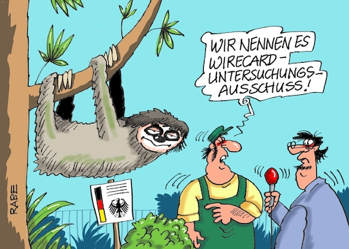 Cartoon: Tierisches (medium) by RABE tagged virus,corona,pandemie,coronakrise,rabe,ralf,böhme,cartoon,karikatur,pressezeichnung,farbcartoon,tagescartoon,viren,virenschutz,mundschutz,desinfektion,föderal,föderalismus,ländersache,wirecard,untersuchungsausschuß,wirecarduntersuchungsausschuß,olaf,scholz,börse,anleger,milliarden,kontrollorgane,wirtschaftsprüfer,tierpark,zoo,faultier,zoowärter,virus,corona,pandemie,coronakrise,rabe,ralf,böhme,cartoon,karikatur,pressezeichnung,farbcartoon,tagescartoon,viren,virenschutz,mundschutz,desinfektion,föderal,föderalismus,ländersache,wirecard,untersuchungsausschuß,wirecarduntersuchungsausschuß,olaf,scholz,börse,anleger,milliarden,kontrollorgane,wirtschaftsprüfer,tierpark,zoo,faultier,zoowärter