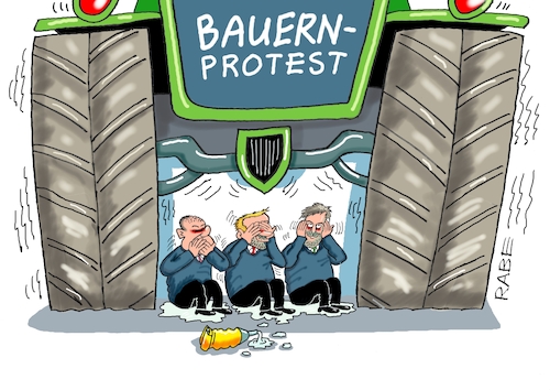 Cartoon: Traktorenkleber (medium) by RABE tagged ampelregierung,scholz,spd,grüne,fdp,lindner,kinder,kindergrundsicherung,rabe,ralf,böhme,cartoon,karikatur,pressezeichnung,farbcartoon,tagescartoon,hausmeister,ohren,zähne,klimakleber,kleber,leimtube,uhu,traktor,bauern,bauernprotest,bauerndemo,ampelregierung,scholz,spd,grüne,fdp,lindner,kinder,kindergrundsicherung,rabe,ralf,böhme,cartoon,karikatur,pressezeichnung,farbcartoon,tagescartoon,hausmeister,ohren,zähne,klimakleber,kleber,leimtube,uhu,traktor,bauern,bauernprotest,bauerndemo