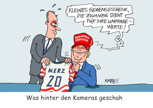 Cartoon: Trikottausch (medium) by RABE tagged merz,kanzler,koalition,union,spd,klingbeil,cartoon,karikatur,pressezeichnung,farbcartoon,tagescartoon,db,bahn,frühling,frühjahr,frühjahrsputz,ice,zug,blumenkasten,blumenkästen,esc,songcontest,trump,usa,gipfel,gipfeltreffen,wm,weltmeisterschaft,fußball,trikot,trikottausch,geburtstag,geburtstagsgeschenk,merz,kanzler,koalition,union,spd,klingbeil,cartoon,karikatur,pressezeichnung,farbcartoon,tagescartoon,db,bahn,frühling,frühjahr,frühjahrsputz,ice,zug,blumenkasten,blumenkästen,esc,songcontest,trump,usa,gipfel,gipfeltreffen,wm,weltmeisterschaft,fußball,trikot,trikottausch,geburtstag,geburtstagsgeschenk
