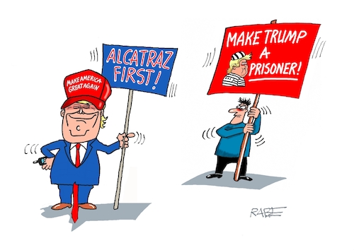 Cartoon: Trump im Knast (medium) by RABE tagged trrump,donald,präsident,usa,zoll,strafzoll,cartoon,karikatur,rabe,ralf,böhme,pressezeichnung,farbcartoon,tagescartoon,vatikan,büro,papst,franziskus,tod,sekretär,konklave,selbsternennung,kirche,bischof,alcatratz,gefängnis,knast,neueröffnung,transparent,sträfling,trrump,donald,präsident,usa,zoll,strafzoll,cartoon,karikatur,rabe,ralf,böhme,pressezeichnung,farbcartoon,tagescartoon,vatikan,büro,papst,franziskus,tod,sekretär,konklave,selbsternennung,kirche,bischof,alcatratz,gefängnis,knast,neueröffnung,transparent,sträfling