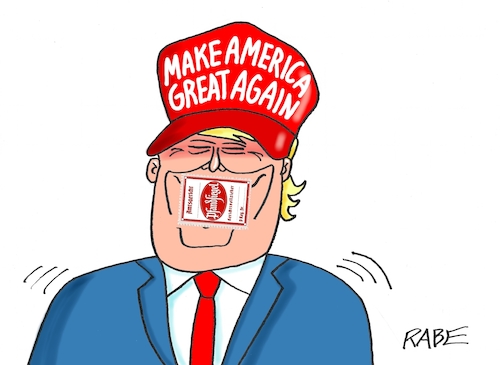 Cartoon: Trump sprachlos (medium) by RABE tagged trump,biden,usa,vorwahlen,präsidentschaftswahl,rabe,ralf,böhme,cartoon,karikatur,pressezeichnung,farbcartoon,tagescartoon,wahrsagerin,kugel,katze,kater,joe,donald,pfändung,pfandsiegel,kuckuck,kaution,gerichtsverfahren,fristablauf,basecap,dachmütze,pflaster,mund,trump,biden,usa,vorwahlen,präsidentschaftswahl,rabe,ralf,böhme,cartoon,karikatur,pressezeichnung,farbcartoon,tagescartoon,wahrsagerin,kugel,katze,kater,joe,donald,pfändung,pfandsiegel,kuckuck,kaution,gerichtsverfahren,fristablauf,basecap,dachmütze,pflaster,mund