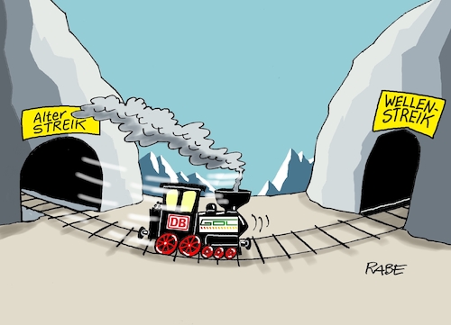 Cartoon: Tunnelblickfahrt (medium) by RABE tagged bahn,db,bahnkunden,fahrpreis,fahrpreiserhöhung,rabe,ralf,böhme,cartoon,karikatur,pressezeichnung,farbcartoon,tagescartoon,schnellzug,bahnticket,schlusslicht,passagiere,bahnreisende,puffer,tunnel,tunnelblick,gleis,streik,wellenstreik,streikwelle,weselsky,gdl,lokführer,verdi,gewerkschaft,arbeitskampf,bahn,db,bahnkunden,fahrpreis,fahrpreiserhöhung,rabe,ralf,böhme,cartoon,karikatur,pressezeichnung,farbcartoon,tagescartoon,schnellzug,bahnticket,schlusslicht,passagiere,bahnreisende,puffer,tunnel,tunnelblick,gleis,streik,wellenstreik,streikwelle,weselsky,gdl,lokführer,verdi,gewerkschaft,arbeitskampf