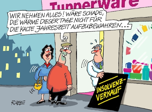 Cartoon: Tupperinsolvenz (medium) by RABE tagged tupper,tupperware,tupperdosen,rabe,ralf,böhme,cartoon,karikatur,pressezeichnung,farbcartoon,tagescartoon,insolvenz,insolvenzverfahren,insolvenzverkauf,resteverkauf,schlussverkauf,herbst,winter,wärme,tupper,tupperware,tupperdosen,rabe,ralf,böhme,cartoon,karikatur,pressezeichnung,farbcartoon,tagescartoon,insolvenz,insolvenzverfahren,insolvenzverkauf,resteverkauf,schlussverkauf,herbst,winter,wärme