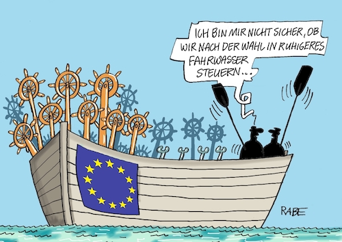 Cartoon: Übersteuert (medium) by RABE tagged wahl,wahlomat,wahlkämpfer,europawahl,landtagswahl,wähler,wahlplakate,rabe,ralf,böhme,cartoon,karikatur,pressezeichnung,farbcartoon,tagescartoon,briefwahl,briefwähler,stimmzettel,brief,briefkuvert,eu,europa,richtung,boot,ruderer,steuer,steuerrad,steuerräder,wahlergebnis,wahl,wahlomat,wahlkämpfer,europawahl,landtagswahl,wähler,wahlplakate,rabe,ralf,böhme,cartoon,karikatur,pressezeichnung,farbcartoon,tagescartoon,briefwahl,briefwähler,stimmzettel,brief,briefkuvert,eu,europa,richtung,boot,ruderer,steuer,steuerrad,steuerräder,wahlergebnis