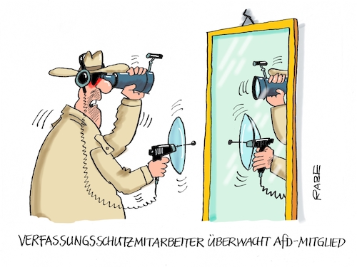 Cartoon: Überwachung (medium) by RABE tagged chemnitz,sachsen,aufmarsch,demo,rabe,ralf,böhme,cartoon,karikatur,pressezeichnung,farbcartoon,tagescartoon,dresden,polizei,merkel,verfassungsschutz,bundesverfassungsschutz,überwachung,überwachungsstaat,afd,rechte,abhören,richtmikrofon,spiegel,spionage,innenminister,seehofer,rechtsstaat,chemnitz,sachsen,aufmarsch,demo,rabe,ralf,böhme,cartoon,karikatur,pressezeichnung,farbcartoon,tagescartoon,dresden,polizei,merkel,verfassungsschutz,bundesverfassungsschutz,überwachung,überwachungsstaat,afd,rechte,abhören,richtmikrofon,spiegel,spionage,innenminister,seehofer,rechtsstaat