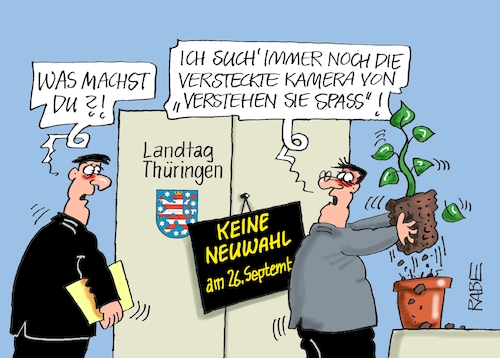 Cartoon: Umgetopftes (medium) by RABE tagged landtagswahl,sachsen,anhalt,haseloff,cdu,afd,bürger,rabe,ralf,böhme,cartoon,karikatur,pressezeichnung,farbcartoon,tagescartoon,kegel,kegelbahn,bowling,bowlingbahn,thüringen,bodo,ramelow,neuwahlen,zweidrittelmehrheit,auflösung,parlamentsauflösung,maaßen,fdp,september,bundestagswahl,blumentopf,grünpflanze,verstehen,sie,spaß,versteckte,kamera,landtagswahl,sachsen,anhalt,haseloff,cdu,afd,bürger,rabe,ralf,böhme,cartoon,karikatur,pressezeichnung,farbcartoon,tagescartoon,kegel,kegelbahn,bowling,bowlingbahn,thüringen,bodo,ramelow,neuwahlen,zweidrittelmehrheit,auflösung,parlamentsauflösung,maaßen,fdp,september,bundestagswahl,blumentopf,grünpflanze,verstehen,sie,spaß,versteckte,kamera