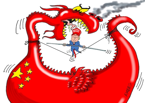 Cartoon: Unter Feuer (medium) by RABE tagged trump,kanada,gipfel,gipfeltreffen,staatschefs,rabe,ralf,böhme,cartoon,karikatur,pressezeichnung,farbcartoon,tagescartoon,gespenst,geist,angst,donald,usa,nato,natoaustritt,schild,china,zoll,strafzoll,handel,handelskrieg,peking,drache,drachen,drahtseil,drahtseilakt,balance,balanceakt,artist,trump,kanada,gipfel,gipfeltreffen,staatschefs,rabe,ralf,böhme,cartoon,karikatur,pressezeichnung,farbcartoon,tagescartoon,gespenst,geist,angst,donald,usa,nato,natoaustritt,schild,china,zoll,strafzoll,handel,handelskrieg,peking,drache,drachen,drahtseil,drahtseilakt,balance,balanceakt,artist