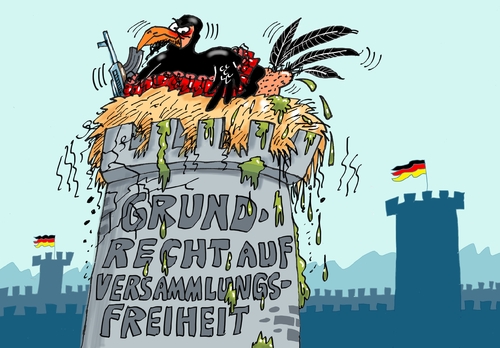 Cartoon: Versammlungsfreiheit (medium) by RABE tagged versammlungsfreiheit,grundrecht,demo,islamisten,islam,bedrohung,pressefreiheit,pegida,dresden,polizeischutz,montagsdemo,rabe,ralf,böhme,cartoon,karikatur,pressezeichnung,farbcartoon,tagescartoon,terroristen,radikale,is,sprengstoffgürtel,kalaschnikow,nest,nestbeschmutzer,versammlungsfreiheit,grundrecht,demo,islamisten,islam,bedrohung,pressefreiheit,pegida,dresden,polizeischutz,montagsdemo,rabe,ralf,böhme,cartoon,karikatur,pressezeichnung,farbcartoon,tagescartoon,terroristen,radikale,is,sprengstoffgürtel,kalaschnikow,nest,nestbeschmutzer