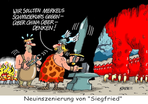 Cartoon: Verschmustes (medium) by RABE tagged china,peking,menschenrechte,boykott,winterspiele,olympiade,rabe,ralf,böhme,cartoon,karikatur,pressezeichnung,farbcartoon,tagescartoon,corona,schmusekurs,merkel,taiwan,taiwankrise,pelosi,militärmanöver,putin,ukrainekrieg,deutschland,wagner,wagnerfestspiele,nibelungenring,siegfried,bayreuth,schwert,drachen,drachentöter,schmied,amboss,feuer,höhle,china,peking,menschenrechte,boykott,winterspiele,olympiade,rabe,ralf,böhme,cartoon,karikatur,pressezeichnung,farbcartoon,tagescartoon,corona,schmusekurs,merkel,taiwan,taiwankrise,pelosi,militärmanöver,putin,ukrainekrieg,deutschland,wagner,wagnerfestspiele,nibelungenring,siegfried,bayreuth,schwert,drachen,drachentöter,schmied,amboss,feuer,höhle