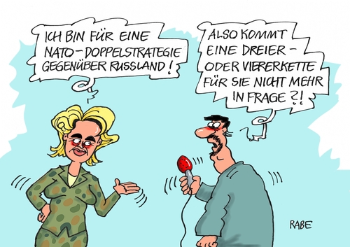 Cartoon: Viererkette (medium) by RABE tagged nato,natogipfel,warschau,merkel,von,der,leyen,natostaaten,russlan,doppelstrategie,ukrainekrise,krim,aufrüstung,stationierung,rabe,ralf,böhme,cartoon,karikatur,pressezeichnung,farbcartoon,tagescartoon,reporter,interview,fußbal,em,frankreich,halbfinale,endspiel,deutschland,nato,natogipfel,warschau,merkel,von,der,leyen,natostaaten,russlan,doppelstrategie,ukrainekrise,krim,aufrüstung,stationierung,rabe,ralf,böhme,cartoon,karikatur,pressezeichnung,farbcartoon,tagescartoon,reporter,interview,fußbal,em,frankreich,halbfinale,endspiel,deutschland