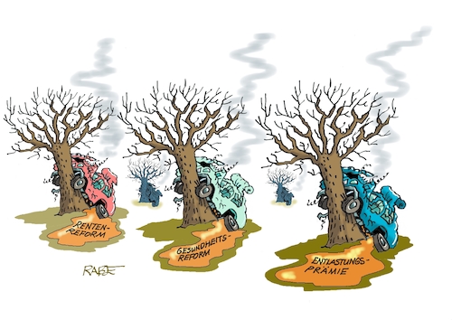 Cartoon: Vorm Baum gegangen (medium) by RABE tagged merz,kanzler,koalition,union,spd,klingbeil,cartoon,karikatur,pressezeichnung,farbcartoon,tagescartoon,db,bahn,frühling,frühjahr,frühjahrsputz,ice,zug,blumenkasten,blumenkästen,esc,songcontest,baum,bäume,unfall,crash,reform,entlastungsprämie,rentenreform,gesundheitsreform,merz,kanzler,koalition,union,spd,klingbeil,cartoon,karikatur,pressezeichnung,farbcartoon,tagescartoon,db,bahn,frühling,frühjahr,frühjahrsputz,ice,zug,blumenkasten,blumenkästen,esc,songcontest,baum,bäume,unfall,crash,reform,entlastungsprämie,rentenreform,gesundheitsreform