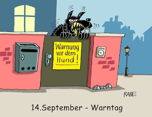 Cartoon: Warnung vor Bello (medium) by RABE tagged warnung,warntag,sirene,warnapp,krise,katastrophe,alarm,katastrophenalarm,ernstfall,ralf,böhme,cartoon,karikatur,pressezeichnung,farbcartoon,tagescartoon,hund,gartentor,hoftor,briefkasten,bissiges,angst,warnung,warntag,sirene,warnapp,krise,katastrophe,alarm,katastrophenalarm,ernstfall,ralf,böhme,cartoon,karikatur,pressezeichnung,farbcartoon,tagescartoon,hund,gartentor,hoftor,briefkasten,bissiges,angst