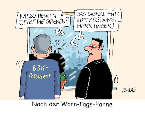 Cartoon: WarnverAppelung (medium) by RABE tagged corona,bildung,bildungsminister,kanzleramt,bildungskonferenz,lehrerkonferenz,laptop,ausstatung,digitalisierung,bildungsmonitor,internetzugan,wlan,aufwachen,warnapp,warntag,bbk,präsident,unger,sirene,alarm,bürger,ministerium,veräppelung,rücktritt,corona,bildung,bildungsminister,kanzleramt,bildungskonferenz,lehrerkonferenz,laptop,ausstatung,digitalisierung,bildungsmonitor,internetzugan,wlan,aufwachen,warnapp,warntag,bbk,präsident,unger,sirene,alarm,bürger,ministerium,veräppelung,rücktritt