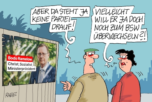 Cartoon: Wechselstimmung (medium) by RABE tagged landtagswahl,thüringen,septemper,cdu,afd,mario,voigt,bernd,höcke,tv,duell,fernsehduell,rabe,ralf,böhme,cartoon,karikatur,pressezeichnung,farbcartoon,tagescartoon,bodo,ramelow,linke,wahlplakat,bsw,sahra,wagenknecht,wechsel,landtagswahl,thüringen,septemper,cdu,afd,mario,voigt,bernd,höcke,tv,duell,fernsehduell,rabe,ralf,böhme,cartoon,karikatur,pressezeichnung,farbcartoon,tagescartoon,bodo,ramelow,linke,wahlplakat,bsw,sahra,wagenknecht,wechsel