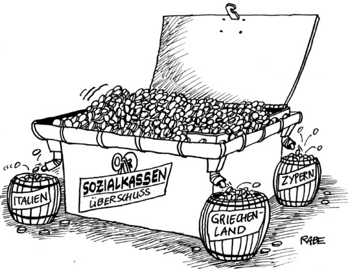 Cartoon: Weggespültes (medium) by RABE tagged sozialkassen,rentenkasse,krankenkassen,gestzliche,versicherte,arbeitslosenversicherung,überschuss,ausschüttung,beitragssenkung,vortsände,euro,eurokrise,brüssel,kassen,geldkassette,münzen,euromünzen,fass,fässer,dachrinne,regentonne,italien,monti,merkel,kanzlerin,cdu,griechenland,athen,zypern,schuldenkrise,rettungsschirm,fiskalpakt,sozialkassen,rentenkasse,krankenkassen,arbeitslosenversicherung,überschuss