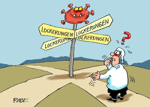 Cartoon: Wegweisendes (medium) by RABE tagged coron,coronapandemie,lauterbach,pandemieende,impfung,schnelltests,lockerungen,rabe,ralf,böhme,cartoon,karikatur,pressezeichnung,farbcartoon,tagescartoon,boostern,impfzentren,omikron,wegweiser,michel,coron,coronapandemie,lauterbach,pandemieende,impfung,schnelltests,lockerungen,rabe,ralf,böhme,cartoon,karikatur,pressezeichnung,farbcartoon,tagescartoon,boostern,impfzentren,omikron,wegweiser,michel