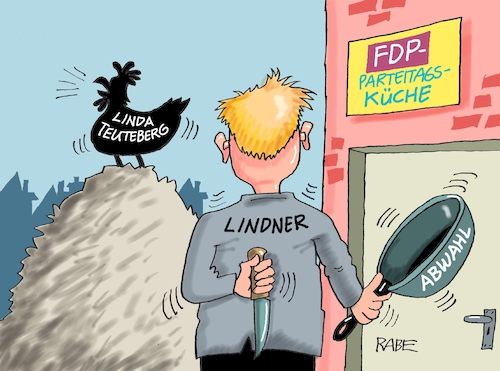 Cartoon: Wenn die Henne kräht aufm Mist (medium) by RABE tagged bundestagswahl,fdp,chef,christian,lindner,parteitag,linda,teuteberg,generalsekretärin,abwahl,rabe,ralf,böhme,cartoon,karikatur,pressezeichnung,farbcartoon,tagescartoon,mist,misthaufen,henne,bauernhof,messer,pfanne,küche,schlachtung,bundestagswahl,fdp,chef,christian,lindner,parteitag,linda,teuteberg,generalsekretärin,abwahl,rabe,ralf,böhme,cartoon,karikatur,pressezeichnung,farbcartoon,tagescartoon,mist,misthaufen,henne,bauernhof,messer,pfanne,küche,schlachtung