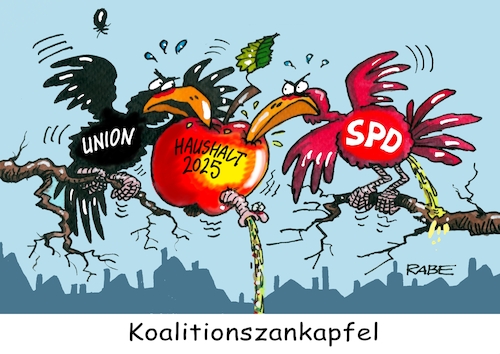 Cartoon: Zankapfel (medium) by RABE tagged merz,groko,spd,union,posten,postenvergabe,rabe,ralf,böhme,cartoon,karikatur,pressezeichnung,farbcartoon,tagescartoon,schaufenster,deko,umbau,laden,ladenhüter,regierungsbildung,regierungserklärung,bundestag,haushalt,zank,streit,zankapfel,vogel,krähe,apfel,merz,groko,spd,union,posten,postenvergabe,rabe,ralf,böhme,cartoon,karikatur,pressezeichnung,farbcartoon,tagescartoon,schaufenster,deko,umbau,laden,ladenhüter,regierungsbildung,regierungserklärung,bundestag,haushalt,zank,streit,zankapfel,vogel,krähe,apfel