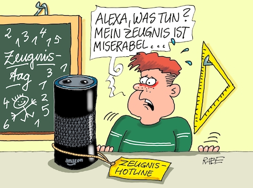 Cartoon: Zeugnistag und Winterferien (medium) by RABE tagged schüler,lehrer,zeugnisse,zeugnistag,zeugnisausgabe,ferien,winterferien,rabe,ralf,böhme,cartoon,karikatur,farbcartoon,pressezeichnung,tagescartoon,alexa,amazon,internet,zeugnistelefon,schüler,lehrer,zeugnisse,zeugnistag,zeugnisausgabe,ferien,winterferien,rabe,ralf,böhme,cartoon,karikatur,farbcartoon,pressezeichnung,tagescartoon,alexa,amazon,internet,zeugnistelefon