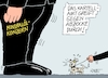 Cartoon: Abzocke (small) by RABE tagged merz,kanzler,koalition,union,spd,klingbeil,cartoon,karikatur,pressezeichnung,farbcartoon,tagescartoon,db,bahn,frühling,frühjahr,frühjahrsputz,ice,zug,blumenkasten,blumenkästen,tankrabatt,rabatt,reform,spritpreise,mineralölkonzern,abzocke,kartellamt,hündchen,hund,drohung,kontrolle