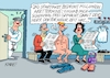 Cartoon: Arzttermin (small) by RABE tagged merz,kanzler,koalition,union,spd,klingbeil,cartoon,karikatur,pressezeichnung,farbcartoon,tagescartoon,db,bahn,frühling,frühjahr,frühjahrsputz,ice,zug,blumenkasten,blumenkästen,reform,gesundheit,gesunheitsreform,arzt,arzttermin,patient,nacktheit,wartezimmer,zeitdruck,termindruck