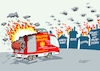 Cartoon: Brenzlige Situation (small) by RABE tagged merz,kanzler,koalition,union,spd,klingbeil,cartoon,karikatur,pressezeichnung,farbcartoon,tagescartoon,db,bahn,frühling,frühjahr,frühjahrsputz,ice,zug,blumenkasten,blumenkästen,esc,songcontest,bas,sommerpause,reform,rentenreform,gesundheitsreform,arbeitsmarkt,steuern,pflegereform,sozialsystem,urlaub,feuer,feuerwehr,flamme,rauch,brandherd,löschzug
