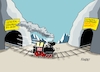 Cartoon: Deutlich verspätet (small) by RABE tagged db,bahn,verspätung,sanierung,generalsanierung,bahnstrecke,cartoon,karikatur,rabe,ralf,böhme,pressezeichnung,farbcartoon,tagescartoon,lok,zug,tunnel,gleisbett,bahnkunde