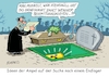 Cartoon: Endlager (small) by RABE tagged ampel,ampelregierung,rot,grün,gelb,fdp,spd,grüne,rabe,ralf,böhme,cartoon,karikatur,pressezeichnung,farbcartoon,tagescartoon,pöbelei,pöbler,bestrafung,regelung,beschimpfung,bundestag,abgeordnete,endlager,atommüll,radiaoaktivität,fässer,faß,strahlung,friedhof,grab,bestattung,trauerrede,trauergesellschaft,pfarrer