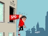 Cartoon: Esken springt ab (small) by RABE tagged merz,groko,spd,union,posten,postenvergabe,rabe,ralf,böhme,cartoon,karikatur,pressezeichnung,farbcartoon,tagescartoon,schaufenster,deko,umbau,laden,ladenhüter,regierungsbildung,koalition,koalitionsvertrag,saskia,esken,fenster,hand,arm,rauswurf,absturz