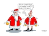 Cartoon: Extrem kurz (small) by RABE tagged weihnachten,weihnachtsfest,weihnachtsmann,weihnachtsmänner,bart,geschenkesack,rabe,ralf,böhme,cartoon,karikatur,pressezeichnung,farbcartoon,tagescartoon,kurzarbeit,bürgergeld,leiharbei,kurzarbeiter