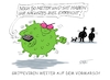 Cartoon: Grippevirus (small) by RABE tagged merz,kanzler,koalition,union,spd,klingbeil,cartoon,karikatur,pressezeichnung,farbcartoon,tagescartoon,db,bahn,frühling,frühjahr,frühjahrsputz,ice,zug,blumenkasten,blumenkästen,esc,songcontest,virus,grippe,grippevirus,erkältung,husten,schnupfen,uhr,smartwatches