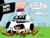 Cartoon: Klimakiller (small) by RABE tagged fussball,wm,klimafreundlich,klimaneutral,kontinente,ball,fußball,spieler,druck,rasen,buchstaben,flieger,schadstoffe,luftverschmutzung