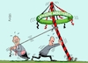 Cartoon: Maiaufbäumen (small) by RABE tagged merz,kanzler,koalition,union,spd,klingbeil,cartoon,karikatur,pressezeichnung,farbcartoon,tagescartoon,db,bahn,frühling,frühjahr,frühjahrsputz,ice,zug,blumenkasten,blumenkästen,esc,songcontest,mai,maifeier,maibaum,arbeitszeit,verlängerung,sozialstaat,sozialreform