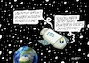 Cartoon: NASAmission (small) by RABE tagged kälte,winter,frost,eis,schnee,wetter,wetterbericht,eisglätte,dauerfrost,cartoon,karikatur,rabe,ralf,böhme,tageszeichnung,farbcartoon,pressezeichnung,feuerwehr,kind,eisen,metall,zunge,klima,klimakleber,weltall,all,erde,erdkugel,nasa,raumstation,iss,mission,abbruch,rückkehr,atronauten,kosmonaute