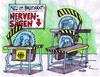 Cartoon: Nervensägen (small) by RABE tagged politiker,merkel,seehofer,westerwelle,nervensägen,baumarkt,tischkreissägen,bundesregierung,angebot