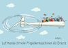 Cartoon: Propellermaschine (small) by RABE tagged ärzte,arztpraxen,strei,gewerkschaften,schließung,protest,rabe,ralf,bnarikatur,pressezeichnung,farbcartoon,flieger,flugzeug,streik,bodenpersonal,reisende,passagier,flugersatz,propellerflieger,windräder,propeller