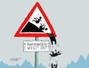 Cartoon: Rentengefälligkeit (small) by RABE tagged merz,union,kanzler,fritze,koalition,spd,klingbeil,bundesregierung,rabe,ralf,böhme,cartoon,karikatur,pressezeichnung,farbcartoon,tagescartoon,fett,fettnapf,drecksarbeit,stelzen,training,rente,rentner,rentengefälle,ost,west,rentenkasse,verkehrszeichen,gefälle