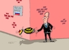 Cartoon: Schirmherr (small) by RABE tagged merz,kanzler,koalition,union,spd,klingbeil,cartoon,karikatur,pressezeichnung,farbcartoon,tagescartoon,db,bahn,frühling,frühjahr,frühjahrsputz,ice,zug,blumenkasten,blumenkästen,esc,songcontest,deutschland,ecke,eckenwitz,schirm,hut,sanktionen,sanktiönchen,russland,putin,drohne,drohnenangriff,flughafen,leipzig