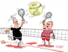 Cartoon: Tennismatch (small) by RABE tagged ampel,ampelregierung,rot,grün,gelb,fdp,spd,grüne,rabe,ralf,böhme,cartoon,karikatur,pressezeichnung,farbcartoon,tagescartoon,pöbelei,pöbler,bestrafung,regelung,beschimpfung,bundestag,abgeordnete,asylpolitik,abschiebung,merz,scholz,wahlkampf,solingen,messerattacke,messerangriff,tennis,tennisball,netz,tennisspieler