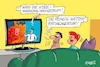 Cartoon: Wetterrating (small) by RABE tagged klimawandel,hitze,hitzewelle,trockenheit,temperaturanstieg,rabe,ralf,böhme,cartoon,karikatur,pressezeichnung,farbcartoon,tagescartoon,servic,telefon,servicetelefon,dwd,hochstufung,ratingagentur,tv,wetterbericht,nachrichten