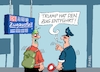 Cartoon: Zugentführung (small) by RABE tagged merz,kanzler,koalition,union,spd,klingbeil,cartoon,karikatur,pressezeichnung,farbcartoon,tagescartoon,db,bahn,bahnsteig,schaffner,zugausfall,entführung,zugentführung,trump,venezuela,präsident,donald