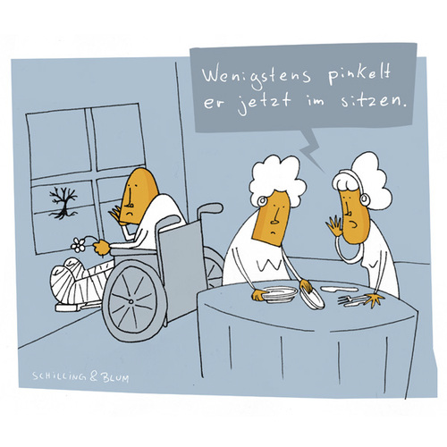 Cartoon: Stubenrein (medium) by Schilling  Blum tagged rollstuhl,hygiene,toilette,manieren
