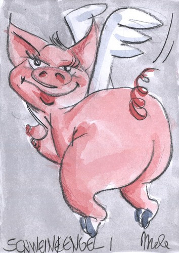 Cartoon: Schweinereien 4 (medium) by mele tagged schweine,schweine,schwein,sau,tiere,tier,engel,sex,lust,natur