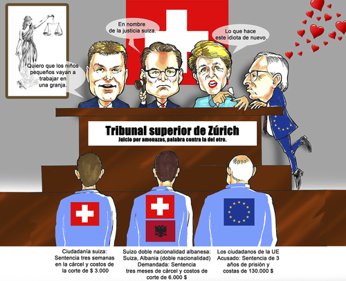 Cartoon: Los racistas suizos (medium) by MDS tagged eu,junker,raciistas