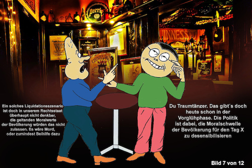 Cartoon: Populationsbegrenzung Teil 2 (medium) by menschenskindergarten tagged demographie,rente,steuern,transferleistungen,cdu,spd,spahn