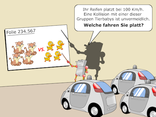 Cartoon: Autonomes Fahren - Ethik (medium) by Cloud Science tagged autonomes,fahren,selbstfahrendes,auto,selbtsfahren,ki,ai,roboter,mobilität,google,car,fahrzeug,strassenverkehr,zukunft,disruption,logistik,entscheidung,ethi,algorithmus,daten,informationen,vernetzung,smart,vernetzt,technik,technologie,digitalisierung,digital,autonomes,fahren,selbstfahrendes,auto,selbtsfahren,ki,ai,roboter,mobilität,google,car,fahrzeug,strassenverkehr,zukunft,disruption,logistik,entscheidung,ethi,algorithmus,daten,informationen,vernetzung,smart,vernetzt,technik,technologie,digitalisierung,digital