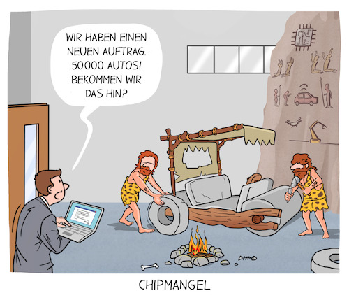 Cartoon: Chipmangel (medium) by Cloud Science tagged chipmangel,halbleiter,computerchips,krise,wirtschaft,automobilindustrie,autobau,fabrik,innovation,zukunft,vw,bmw,audi,autos,digitalisierung,digital,tech,technologie,it,computer,konsum,produktion,autoindustrie,logistik,lieferkette,steinzeit,knappheit,chipmangel,halbleiter,computerchips,krise,wirtschaft,automobilindustrie,autobau,fabrik,innovation,zukunft,vw,bmw,audi,autos,digitalisierung,digital,tech,technologie,it,computer,konsum,produktion,autoindustrie,logistik,lieferkette,steinzeit,knappheit