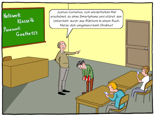 Cartoon: Digitalisierung Schule (medium) by Cloud Science tagged schule,digitalisierung,unterricht,schueler,smartphone,digital,byod,bring,your,own,device,streber,nachsitzen,direktor,ruege,transformation,bildungssystem,schulsystem,zukunft,tablet,lernmaterial,bildung,daten,lernen,disruption,moeller,illustration,cartoon,technologie,technik,surfen,schule,digitalisierung,unterricht,schueler,smartphone,digital,byod,bring,your,own,device,streber,nachsitzen,direktor,ruege,transformation,bildungssystem,schulsystem,zukunft,tablet,lernmaterial,bildung,daten,lernen,disruption,moeller,illustration,cartoon,technologie,technik,surfen